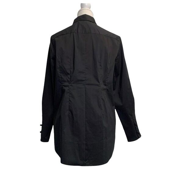 Soft Surroundings Black Button front Shirt Sz m Tunic Long Sleeve Collared - Picture 4 of 11